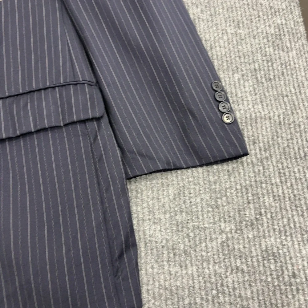 Brooks Brothers Suit Mens 48R 43W Navy Wool Pinstripe 1818 Madison Saxxon USA